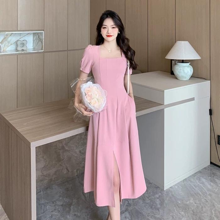 sachin and babi light blue dress Promo 7868 Korean beige dress formal dress for women dress plus size dress  long square neck dress vintage dress - 7995-red, XXL - Kota Administrasi  Jakarta Utara - Herthaduga1209