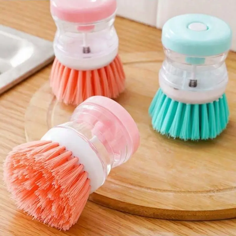 Press Type Automatic Liquid Dispenser Cleaning Brush, Multifunctional Dish Brush, Kitchen Cleaning Tool 6