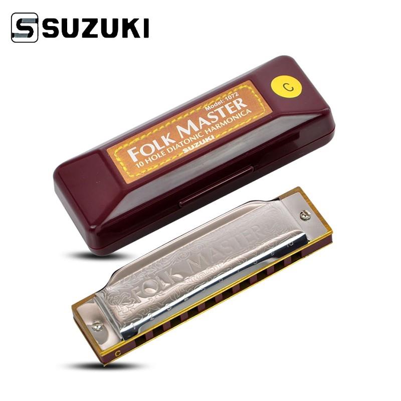 Kèn Harmonica Diatonic 10 lỗ Suzuki Folk Master kèm hộp đựng