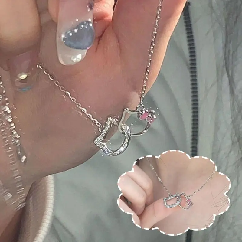 Vòng Cổ Mặt Dây Chuyền HelloKitty, Dành Cho Bé Gái, Dát Quà Tặng Kawaii, Thiết Kế Hoạt Hình, Z2P7, Vòng Cổ 3
