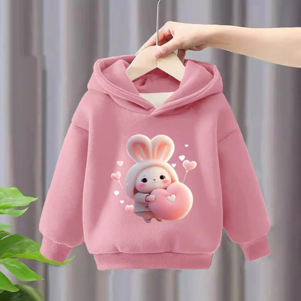 Áo nỉ hoodie dành cho bé gái 14-45kg mẫu hình xinh xắn. Chất nỉ bông ấm áp, ko xù.