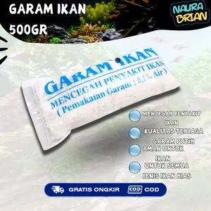 Garam Ikan Kristal Non-Yodium 500 gram untuk Semua Jenis Ikan Hias Air Tawar obat  jenuh