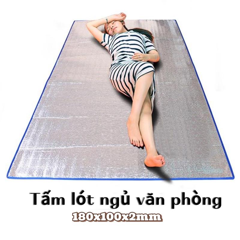 Chiếu ngủ văn phòng buổi trưa 180x100x2mm, Tấm thảm trải lót bạc gấp gọn cách nhiệt đơn Bag Nam
