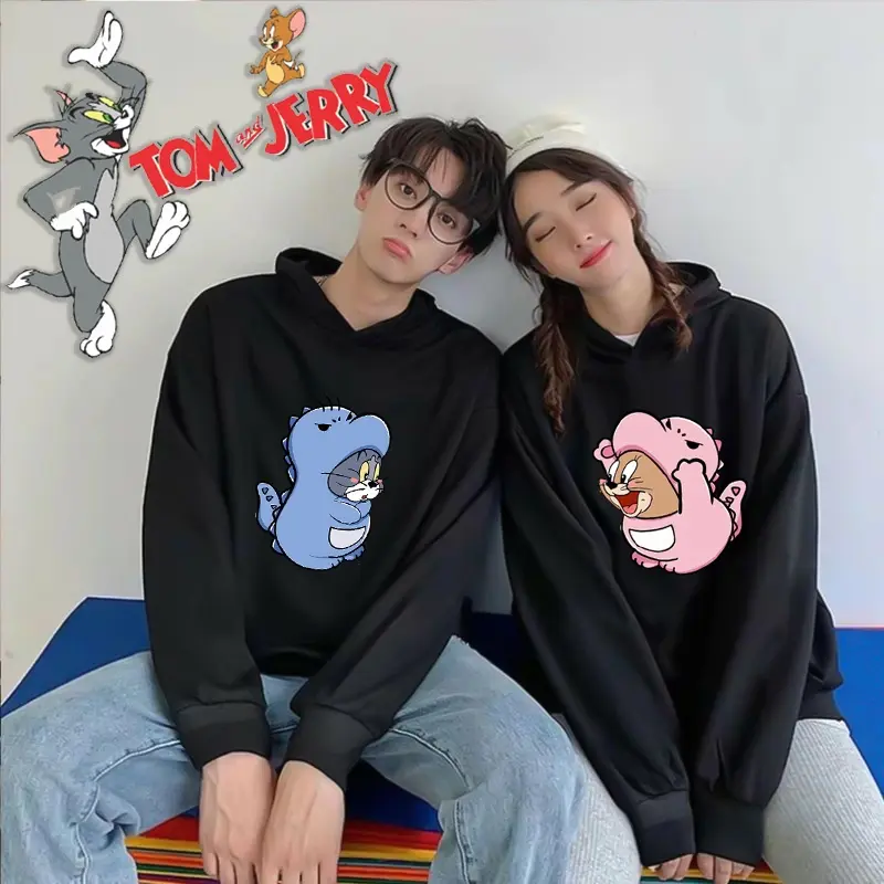 GRATIS ONGKIR [ HARGA PROMO ] Hoodie Tom & Jerry Dino Cute Couple Korea Style | Dhea Fashion COD - TERLARIS 2