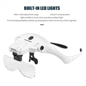 AShop Kacamata Pembesar 3.5x Headband Magnifier Glasses LED Light