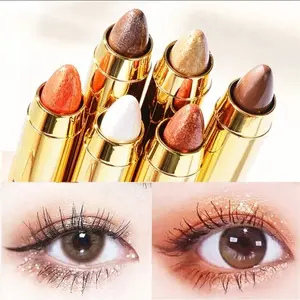 Eyeshadow Pensil Double Head 2 In 1 Easy To Use Matte Glitter Perona Mata Berkilau 6 Warna NEW FORMULA