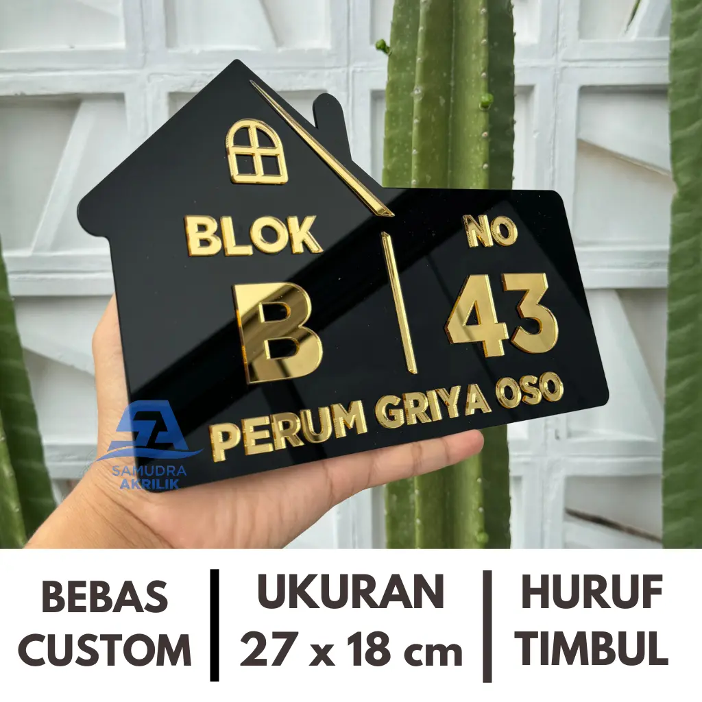 Nomor Rumah Aesthetic Akrilik Timbul Bebas Custom Tempel | Nomer Rumah Kos Penginapan A19 | Papan Nomor Rumah Indoor Outdoor Acrylic Estetik