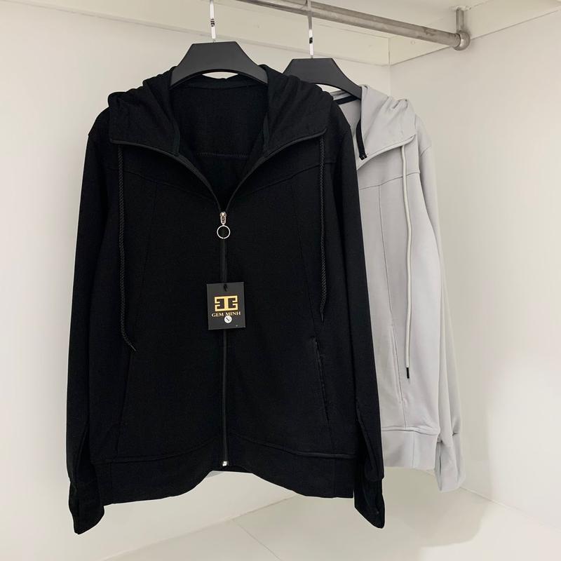 Áo khoác chống nắng nam nữ big size 58-110kg chất thun cotton tc cao cấp 6 túi có tay xỏ ngón che nắng Sport Cổ Cao Jacket Menswear