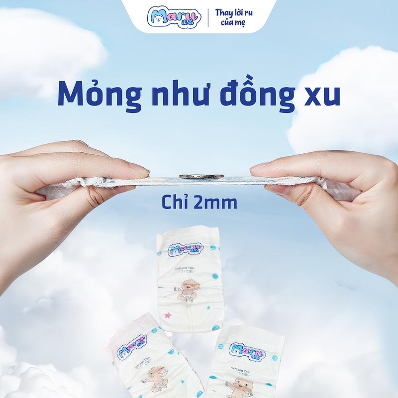 Product Introduction of [TẶNG NGAY 1 XE CHÒI CHÂN CON CỪU] Tã Bỉm Maru công nghệ Nhật form to, mềm mại, thấm hút qua đêm, an toàn lành tính 16