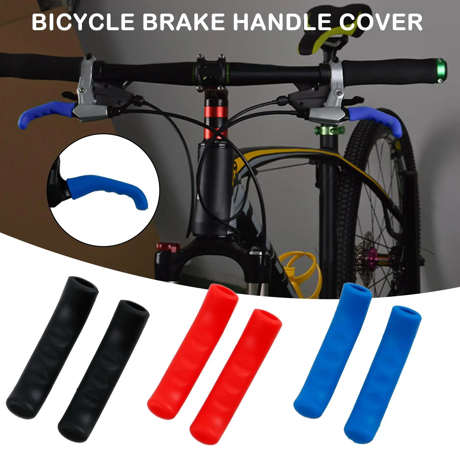 1 Pair Silicone Bicycle Brake Handle Cover Outdoor Durable Handle Brake Cycling Slip Protection N7Z0