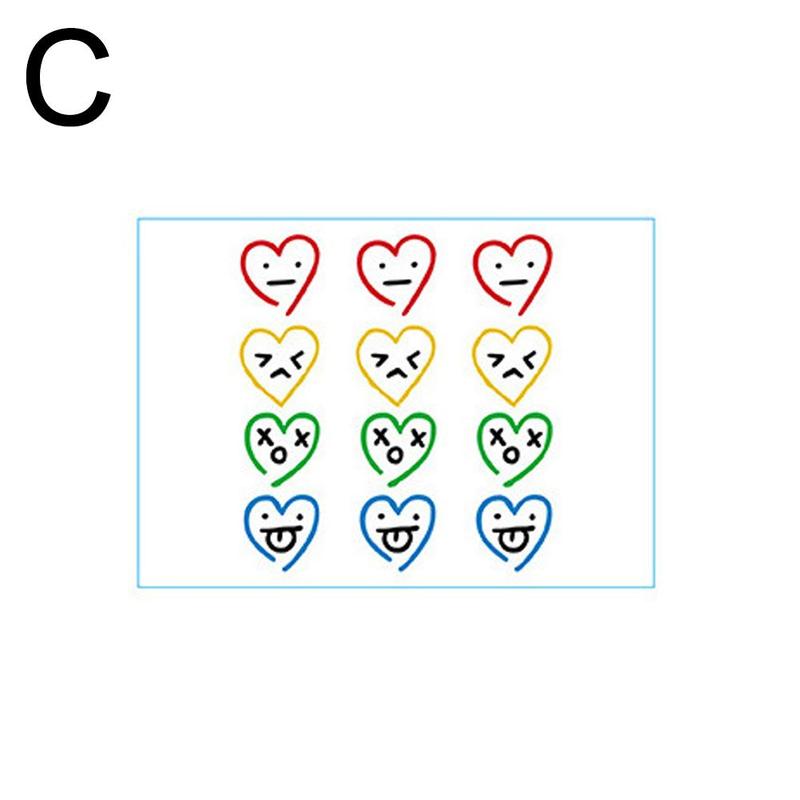 Product Introduction of 1sheet Hyuna Tattoo Patch Colorful Smiley Face Tattoo Stickers Waterproof Colorfast Long Time South Korean Entertainment 28
