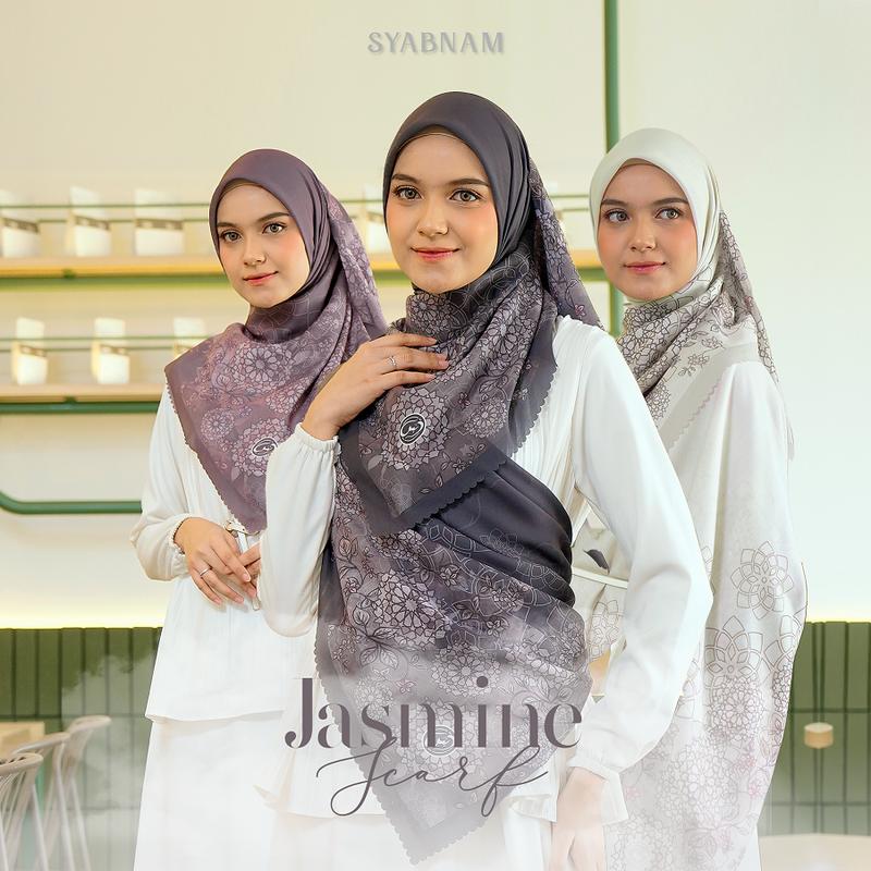 Product Introduction of Syabnam Official - Jasmine Scarf - Scarf Motif | Kerudung Hijab Segi Empat Logo Voal Digital Muslim Square Printing 4