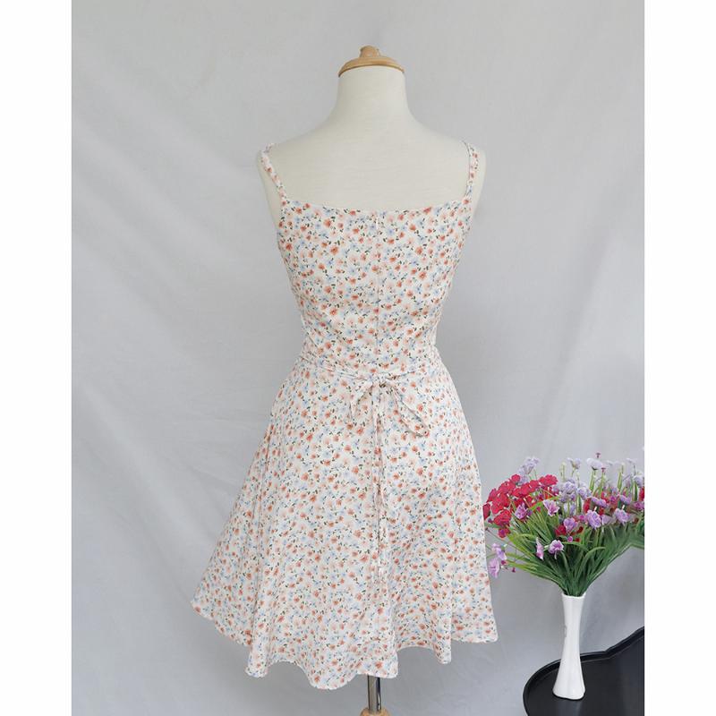 Đầm hai dây hoa nhí dáng xoè dễ thương  LRD037 Nữ Nhung Women Dress 2