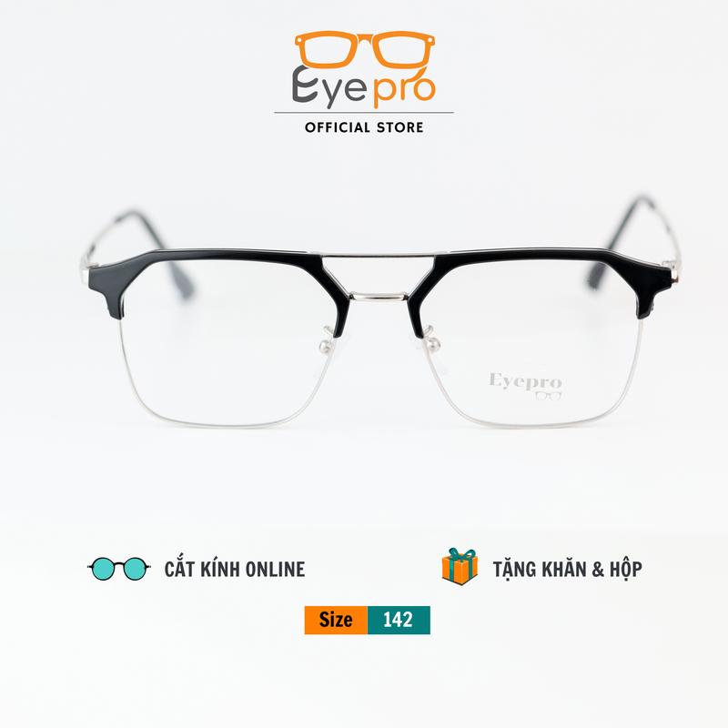  Gọng kính cận nam nữ Eyepro kính Clubmaster 2 cầu kính mắt vuông dùng lắp mắt kính cận hoặc 0 độ L8807 