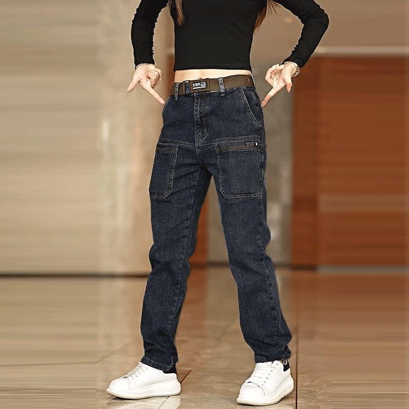 Product Introduction of Fashion men's work jeans, casual multi-pocket straight pants, thin stretch pants 5