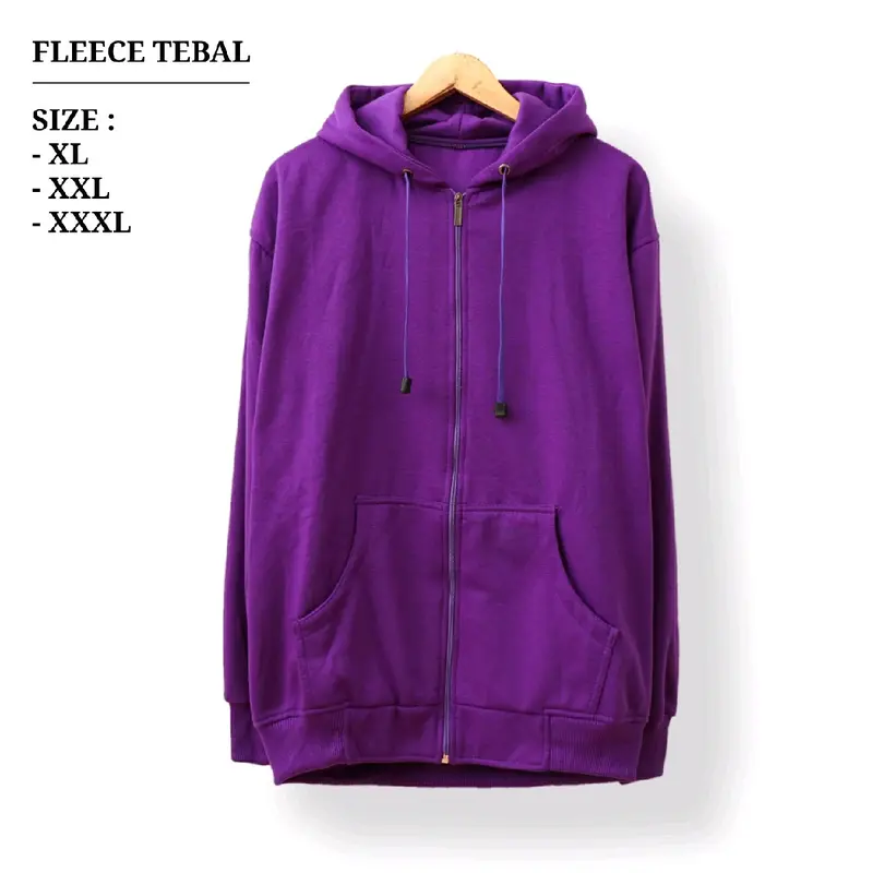 Jaket Jumbo Pria Wanita Big Size Cowok Cewek Oversize XL XXL XXXL XXXXL XXXXXL Ld 120 130 140 Hoodie Zipper Polos Distro Tebal Murah Premium Terbaru 1