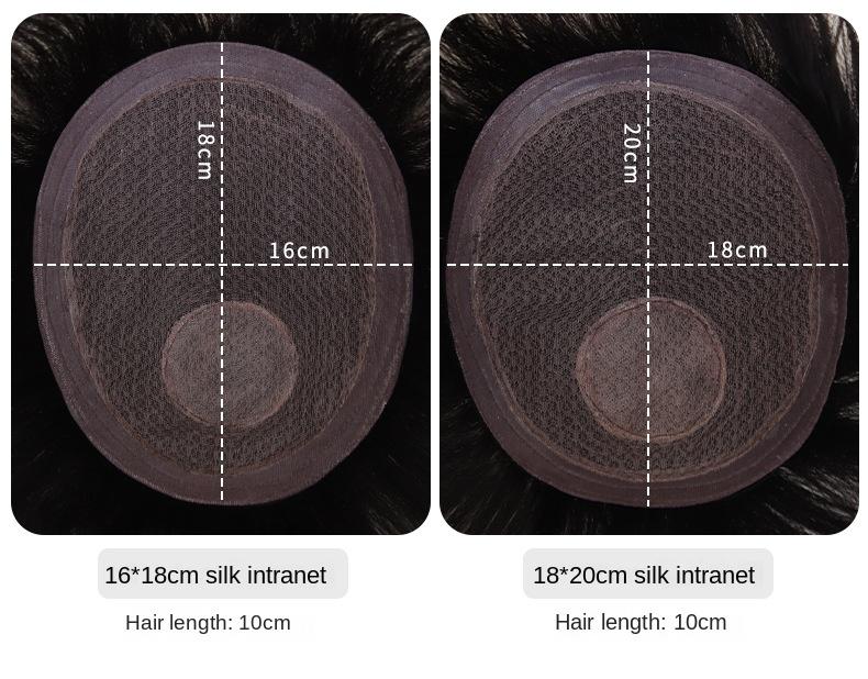 Product Introduction of Short Wig For Middle Aged Men 100% Human Hair Wigs for Male Natural  Color Toupee Hair Replacement with Side Bangs For Dad Cover White Hair And Baldness 4
