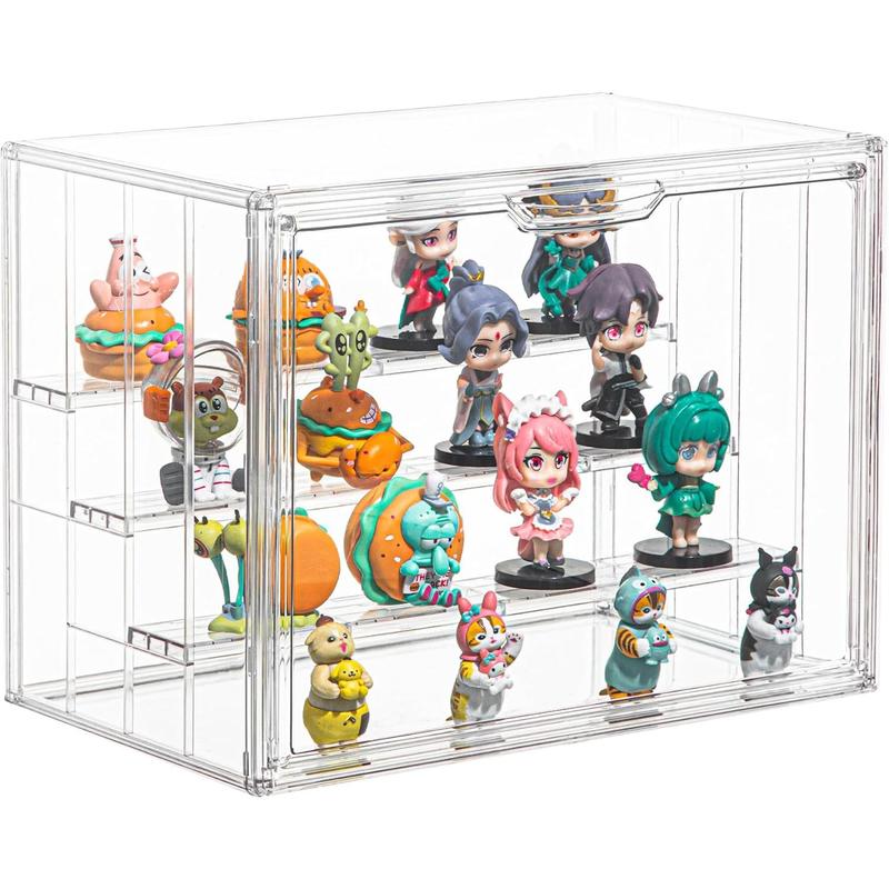 Clear Acrylic Display Case for Figures 4 Layer Figure Display Shelf ...