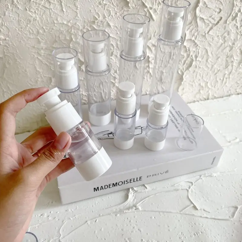 [byMH] Botol Airless Pump Spray Transparant Bottle Refill Lotion Toner Botol Isi Ulang Tanpa Selang Travel Kit 3