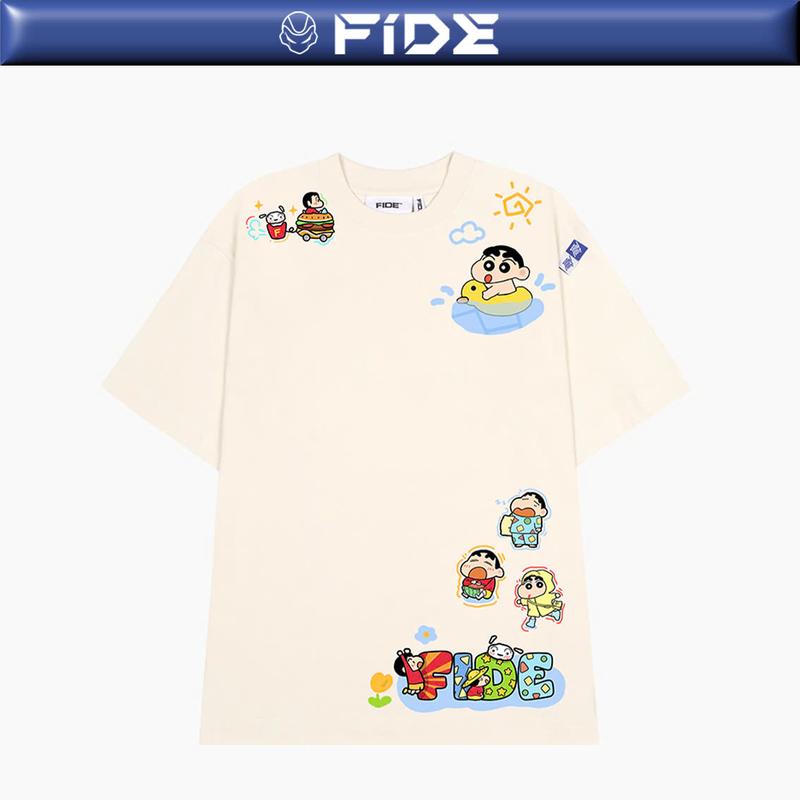 Áo thun FIDE SHIN Bút Chì phông unisex form rộng local brand nam nữ cổ tròn oversize - AT104 Cotton Kem