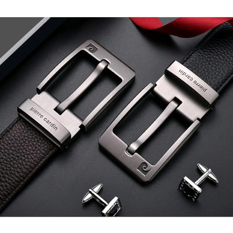 Pierre Cardin Thắt Lưng Nam Da Bò Cao Cấp - Khóa Lỗ Đen Nâu Thanh Lịch, Bền Bỉ (Mã Sp BE-PJ1116)