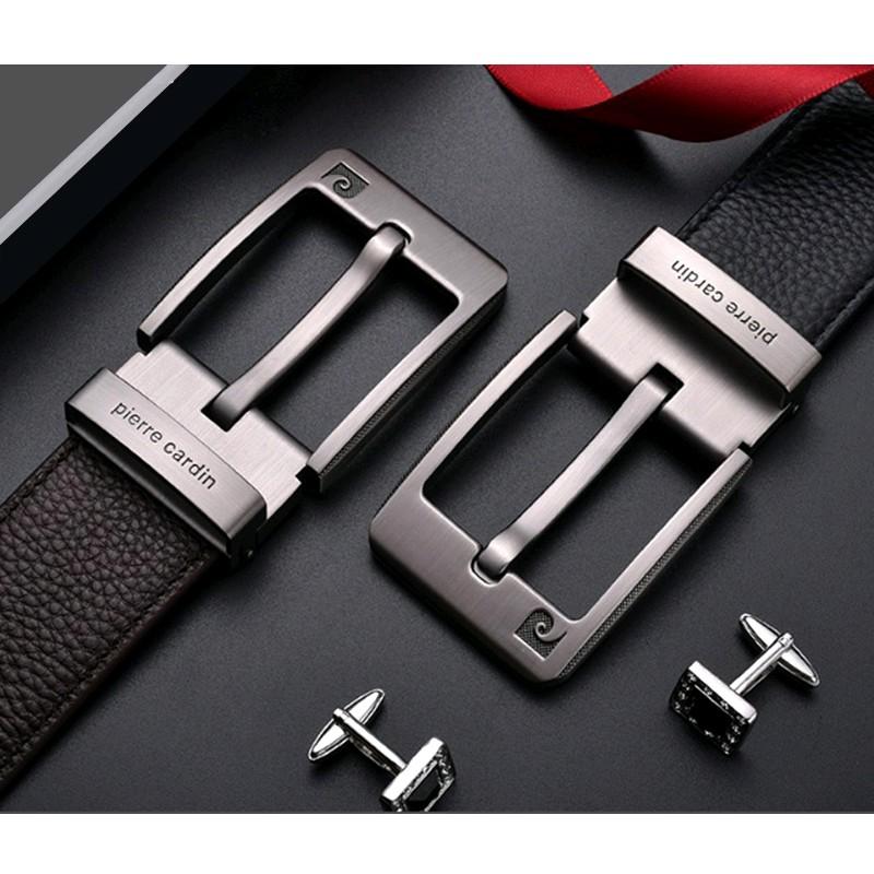  Pierre Cardin Thắt Lưng Nam Da Bò Cao Cấp - Khóa Lỗ Đen Nâu Thanh Lịch Bền Bỉ  Mã Sp BE-PJ1116  