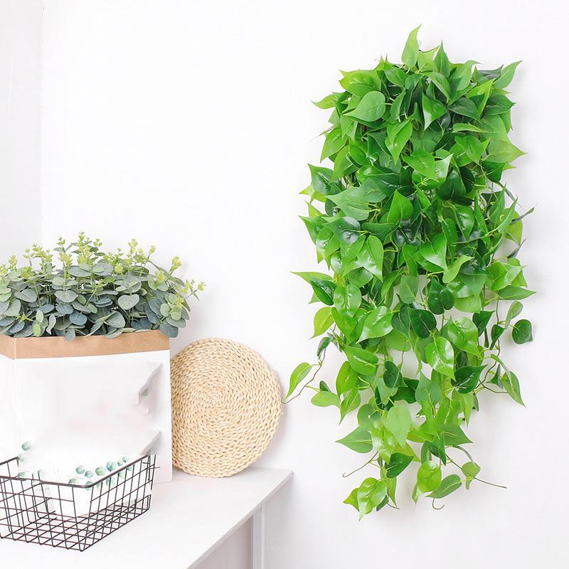 Dây Lá giả Treo tường loại Siêu cấp, mô phỏng lá nho lá vạn niên thanh lá trầu bà dài 100cm trang trí nhà cửa