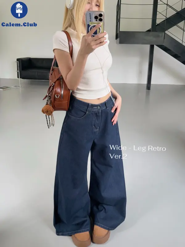 Calem Club - Quần Jeans Ống Rộng Ver 2 WIDE LEG tôn dáng cạp cao form unisex nam nữ 3