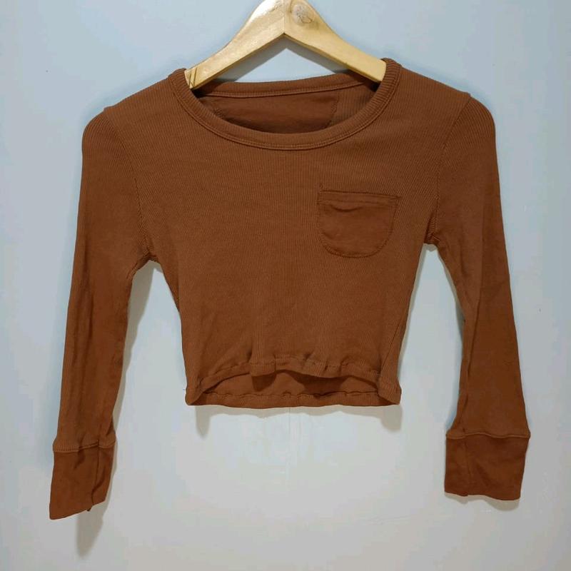 Baju Lidi-Lidi Crop Atasan Wanita Bahan Knit 1