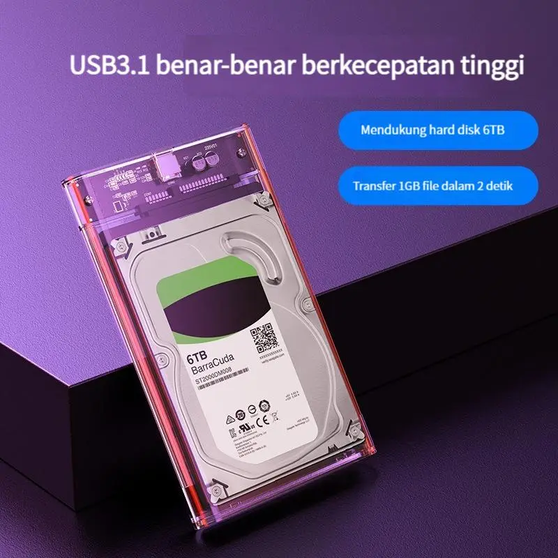 Enclosure 2.5 Inch USB3.0 Casing Harddisk External Hard Drive Enclosure Disk Data Portabel SSD Enclosure Plastic Pc 1