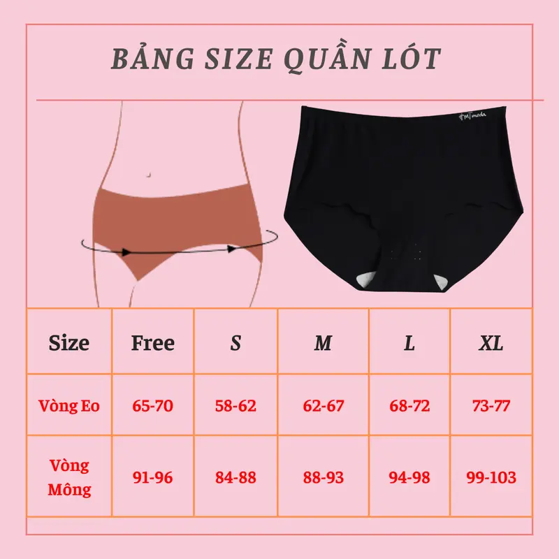 Quần lót nữ G24-680578 H.M.Tmoda dạng su, không đường may lưng cao 7