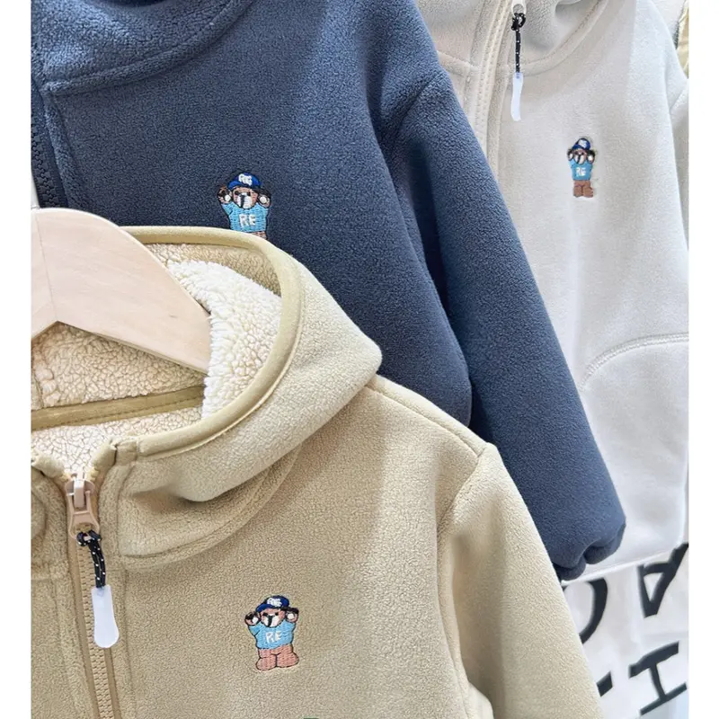 Áo khoác KACADY KIDS lông cừu bé trai siêu ấm lót lông kiểu dáng hàn quốc thu đông cho bé 2025 mẫu mới Cotton 5