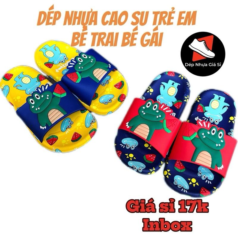  Dép trẻ em bé gái bé trai khủng long cá sấu nhựa dẻo êm 9822 Dép Sandal Cao Su 