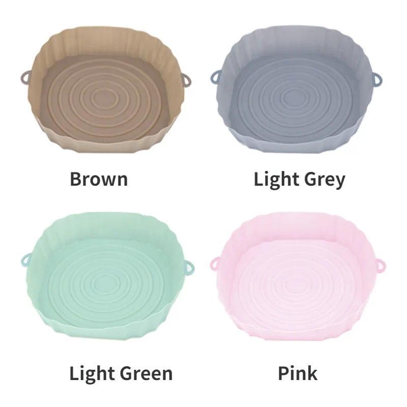 Product Introduction of Air Fryer Pan Silicone Basket Airfryer Oven Baking Silicone Tray Reusable Airfryer Pot Pan Liner Mold Pizza Fried Chicken Tools 20