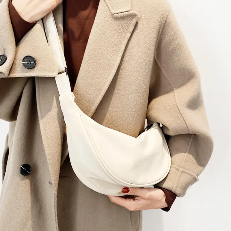 Túi Đeo Chéo, Chất Liệu Nylon, Hình Bánh Bao Cho Nữ, Nhẹ, Túi Kẹp Nách, Túi Đeo Vai, Cỡ Nhỏ L5O1 7