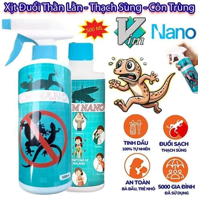 [ Tặng Vòi] Chai Xịt Đuổi Ngăn Thằn Lằn, Thạch Sùng VIMNANO Dung Tích 500ml - Thái Lan 4