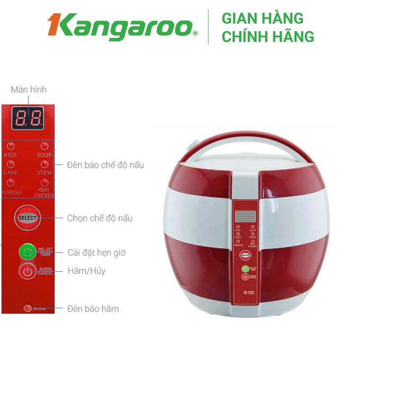    IH    DEAL HOT!!!   Nồi cơm điện tử 1,8L Kangaroo KG835 - Đa chức năng nấu. 