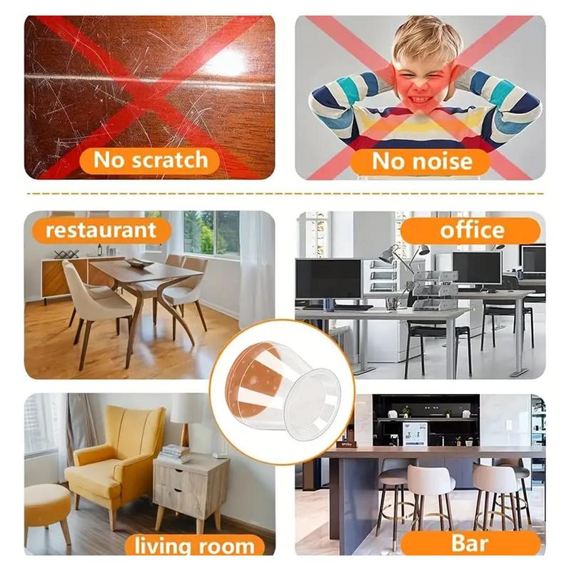 Chair Leg Cover, 16pcs Anti-slip Wear-resistant Chair Leg Protector, Floor Protector for Home Living Room Bedroom Dining Room Office School 7