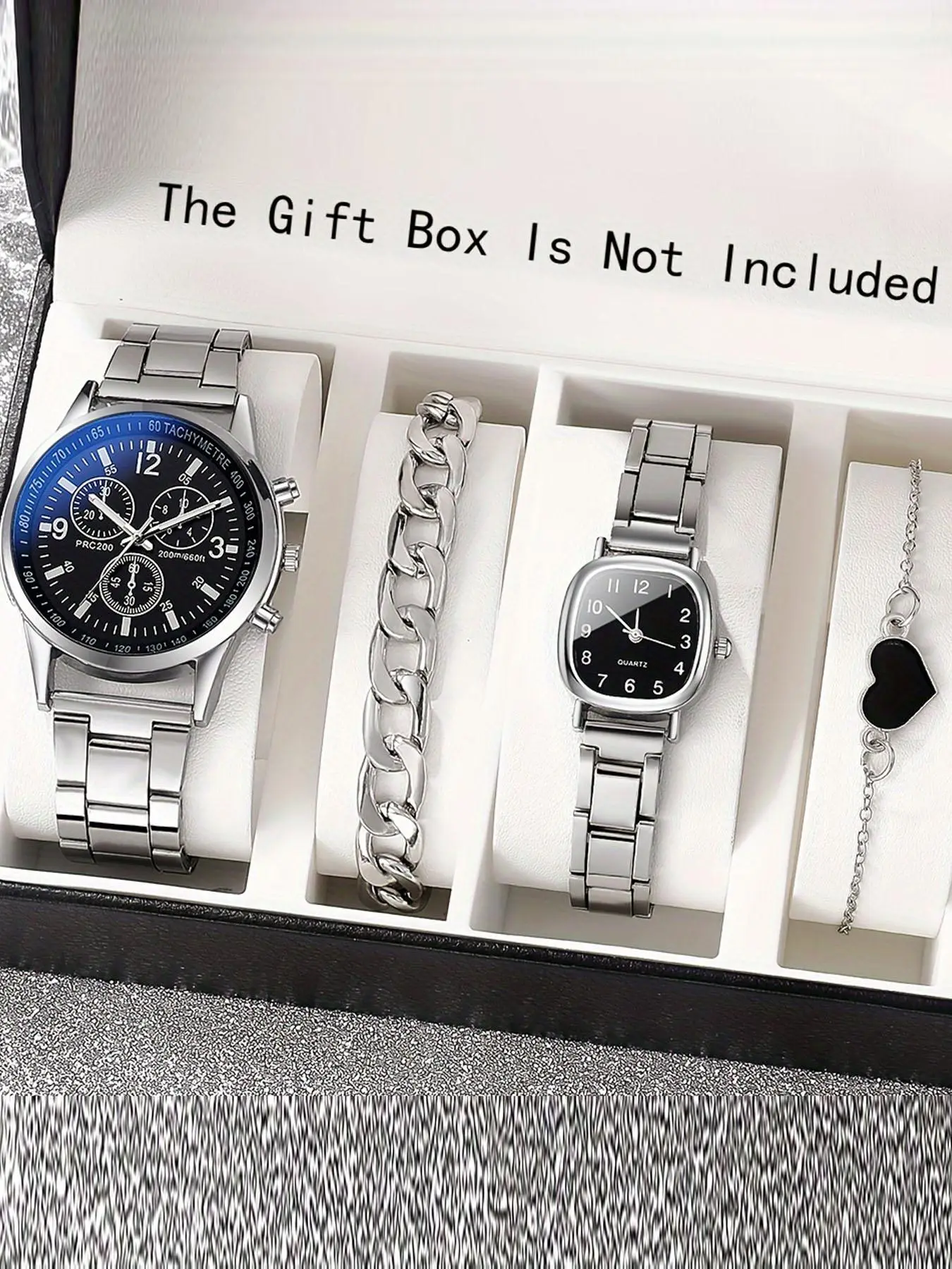 Fashion Couple Watch & Bracelet Set, Fashion Quartz Watch Set for Party, Daily Clothing Decor, Trendy All-match & Exquisite Watch Set for Birthday Gift, without Box