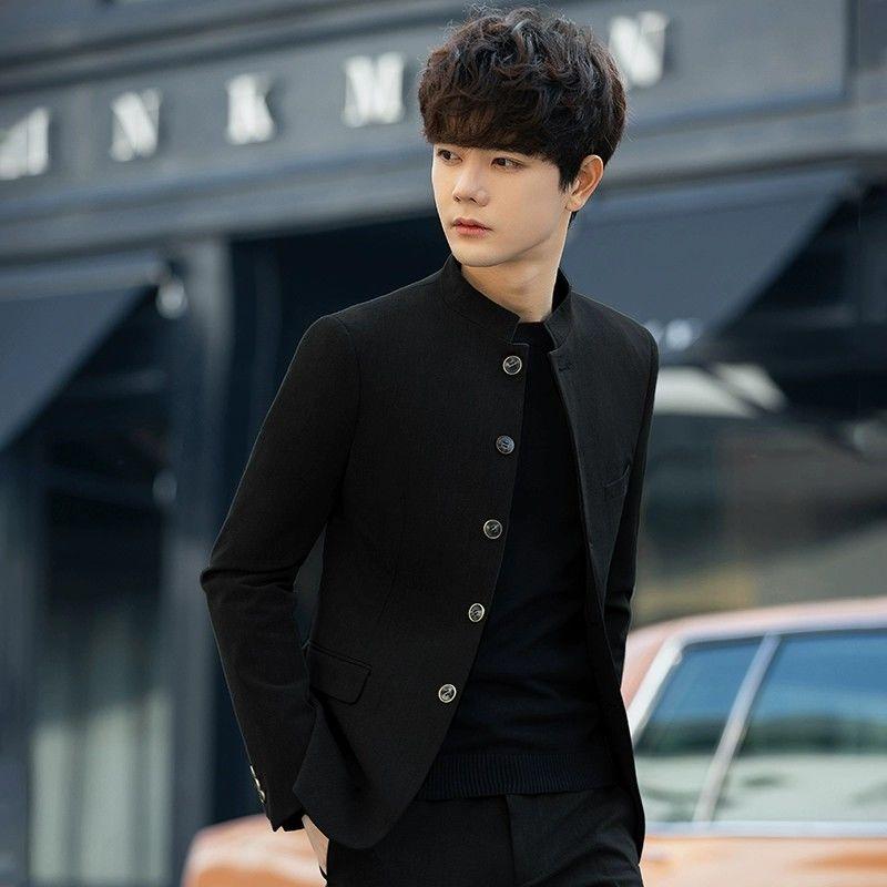 Spring and Autumn Zhongshan Suit 2023 Men's Trendy Pu Handsome Slim Fit Chinese Stand Collar Handsome Tang Suit Coat Youth Suit Suit Sport 0