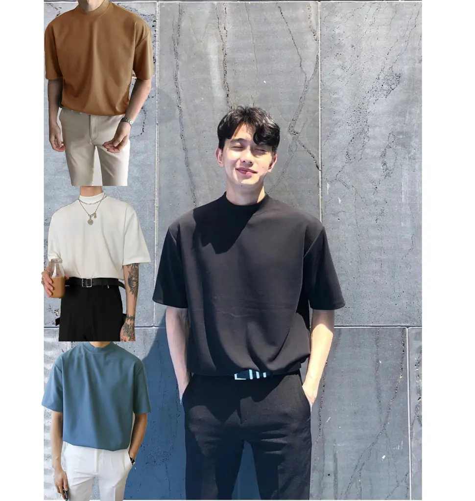 Áo thun Stee Cổ ôm CUDDLE  Unisex |BENXOP| Cotton Menswear Cotton Menswear