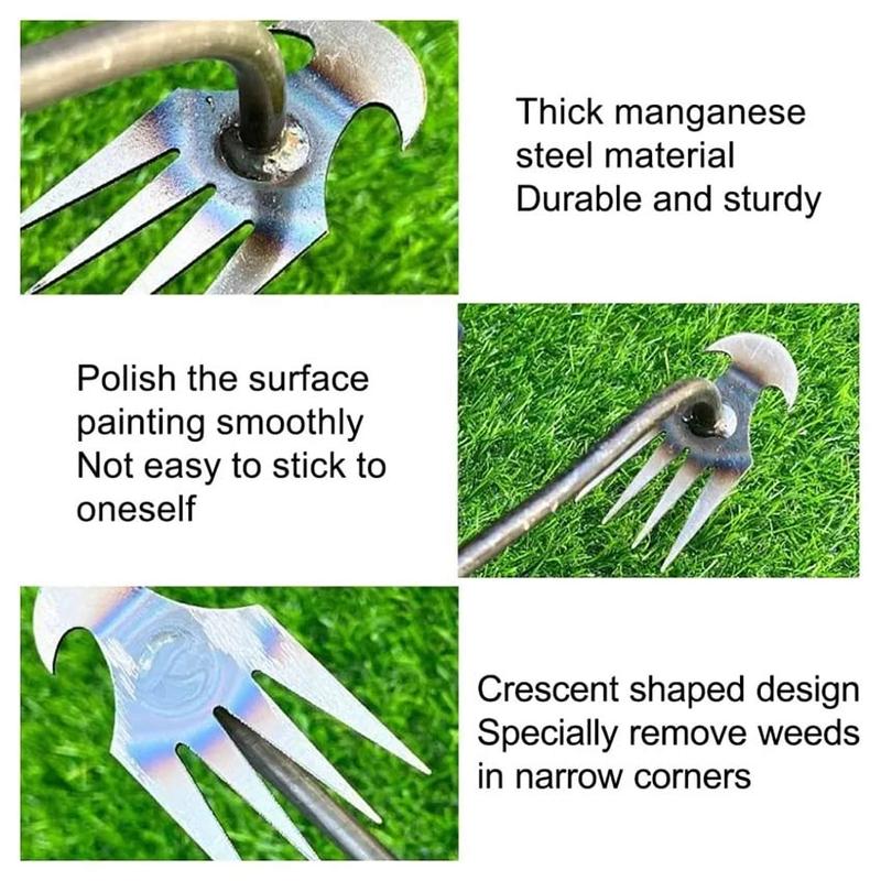 Gardening Hoe Weeding Rake Steel Farm Tool Grasping Raking Loosen Soil Harrow Clean Leaves Weed