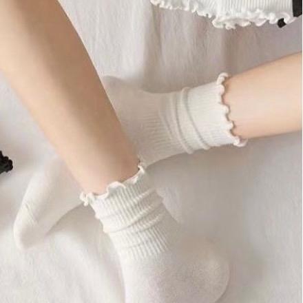 Tất vớ màu trắng cổ nhún co dãn bốn chiều tiểu thư 4
