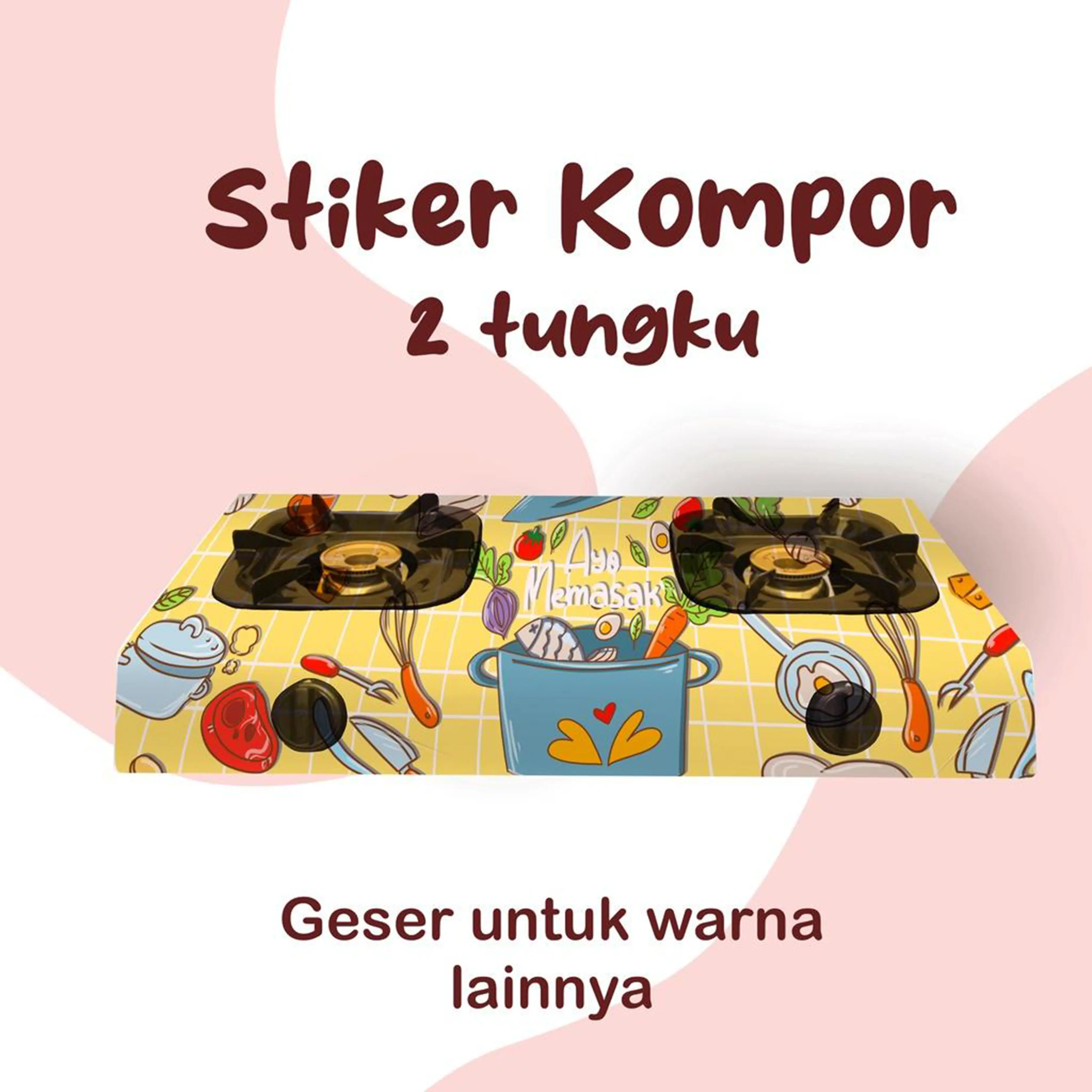 MULTISTIKEr Stiker Sticker Setiker Kompor 2 Mata Tungku Motif memasak aestetik