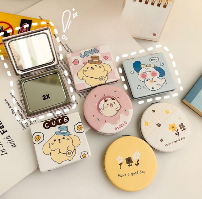 Gương mini 2 mặt Gấp Gọn trang điểm gương cầm tay ,Hình Thú Dễ Thương - Sally Shop Mỹ Phẩm