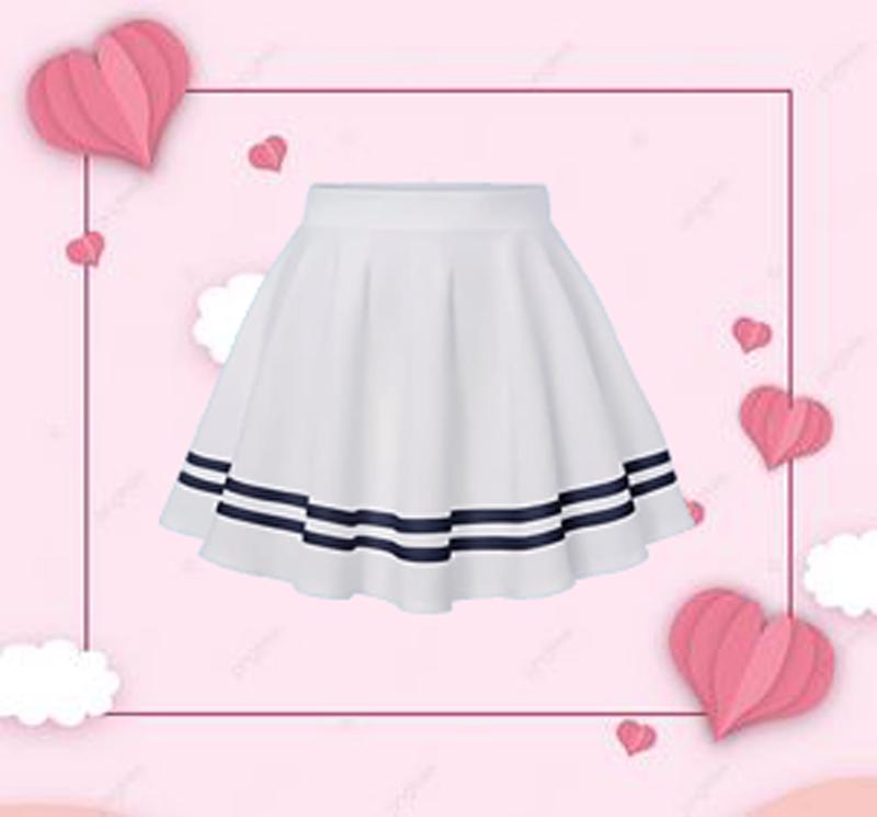 Rok anak perempuan kid skirt rok list putih hitam Fashion rok anak10–12 3