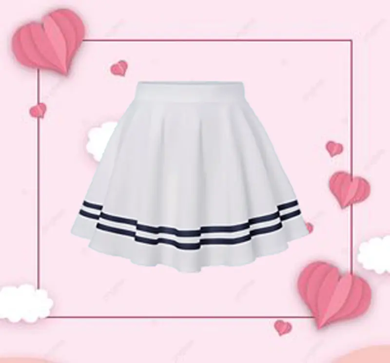 Rok anak perempuan kid skirt rok list putih hitam Fashion rok anak10–12 3