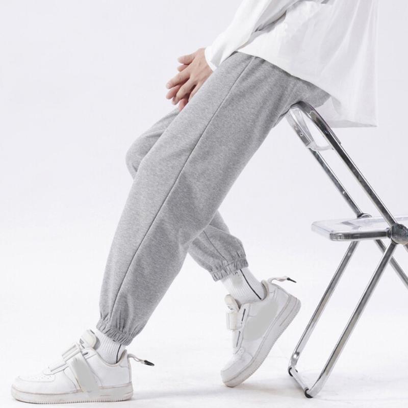 Quần jogger nỉ bông màu xám nhạt nam nữ bigsize, quần dài nỉ bông ống rộng lai thun thời trang Menswear Ong