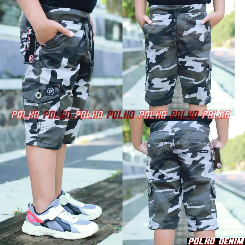 Celana Anak Cargo Doreng Pendek 5-12 tahun by POLHO DENIM 7