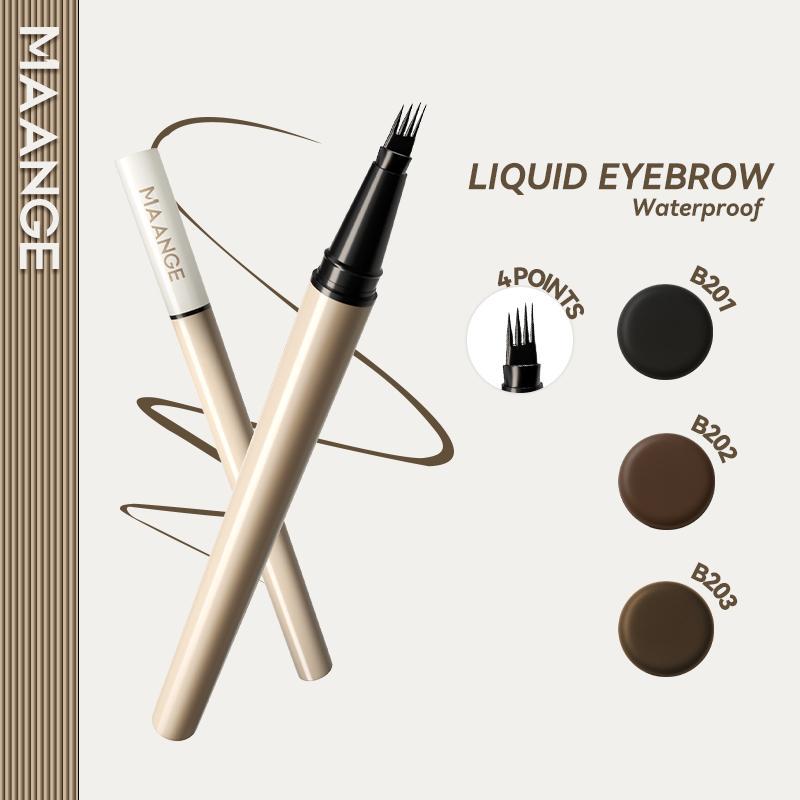 MAANGE Bút Kẻ Lông Mày Phẩy Sợi Liquid Eyebrow Water Proof 4 Points Kháng Nước 36H – Định Hình Chân Mày Tự Nhiên Sắc Nét Khô Nhanh Không Lem Phù Hợp Từ Công Sở Đến Dự Tiệc